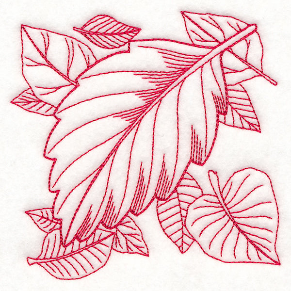 Autumn Bounty Quilting Square - Alder Leaf (Double Run)