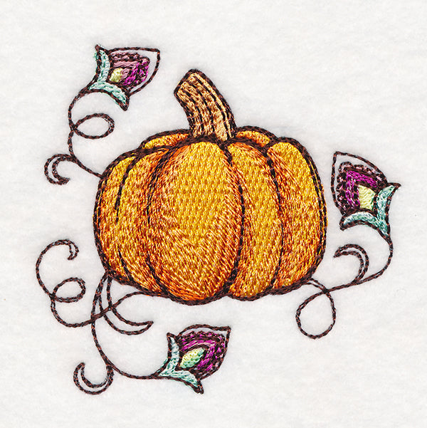 Autumn Jacobean Accent - Pumpkin