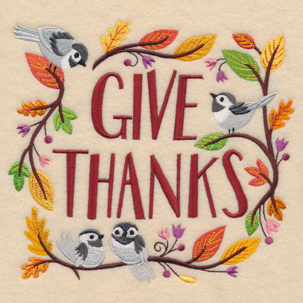 Give Thanks Chickadee Square