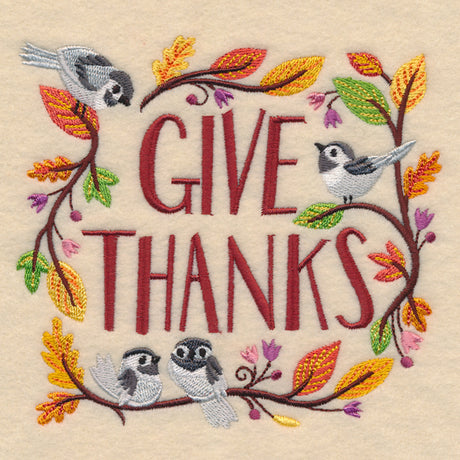 Give Thanks Chickadee Square