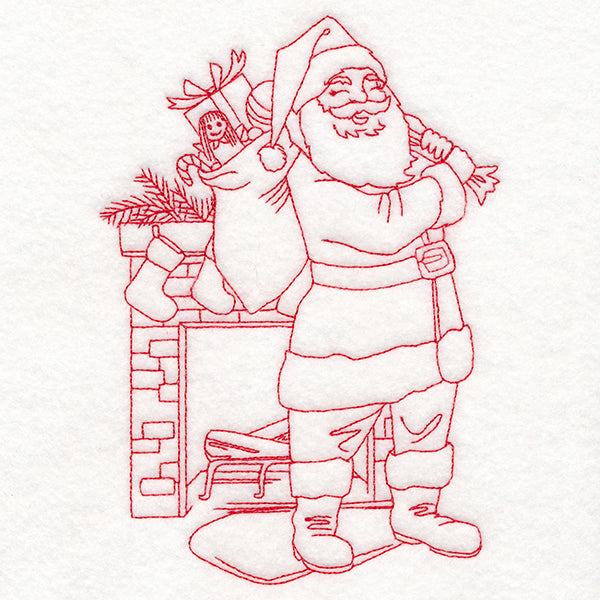 Home for Christmas - Toy Delivery (Redwork)