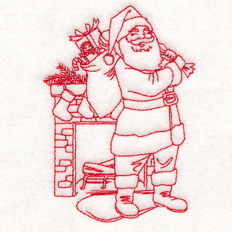 Home for Christmas - Toy Delivery (Redwork)