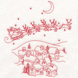 Home for Christmas - Santa's Flight (Redwork)