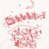 Home for Christmas - Santa's Flight (Redwork)