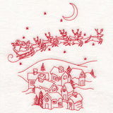 Home for Christmas - Santa's Flight (Redwork)
