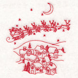 Home for Christmas - Santa's Flight (Redwork)