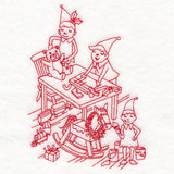 Home for Christmas - Santa's Workshop (Redwork)