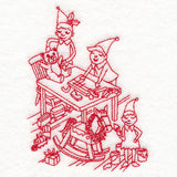 Home for Christmas - Santa's Workshop (Redwork)
