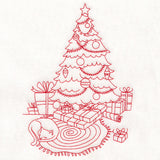 Home for Christmas - Cozy Christmas Tree (Redwork)