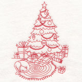 Home for Christmas - Cozy Christmas Tree (Redwork)