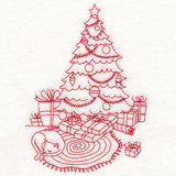 Home for Christmas - Cozy Christmas Tree (Redwork)