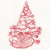 Home for Christmas - Cozy Christmas Tree (Redwork)