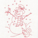 Home for Christmas - Snowman Scene (Redwork)