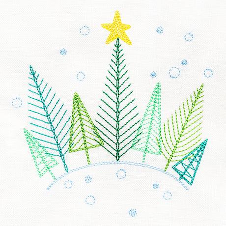 Homespun Christmas Tree Scene