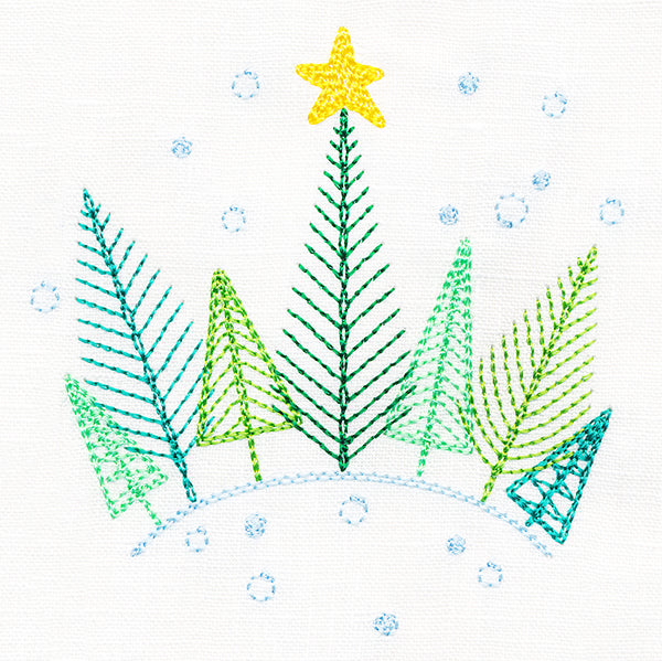 Homespun Christmas Tree Scene
