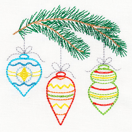 Homespun Pine Bough and Ornaments