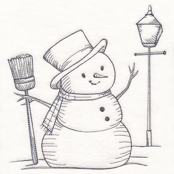 Wintertide Snowman Etching