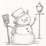 Wintertide Snowman Etching