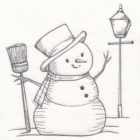 Wintertide Snowman Etching