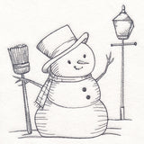 Wintertide Snowman Etching