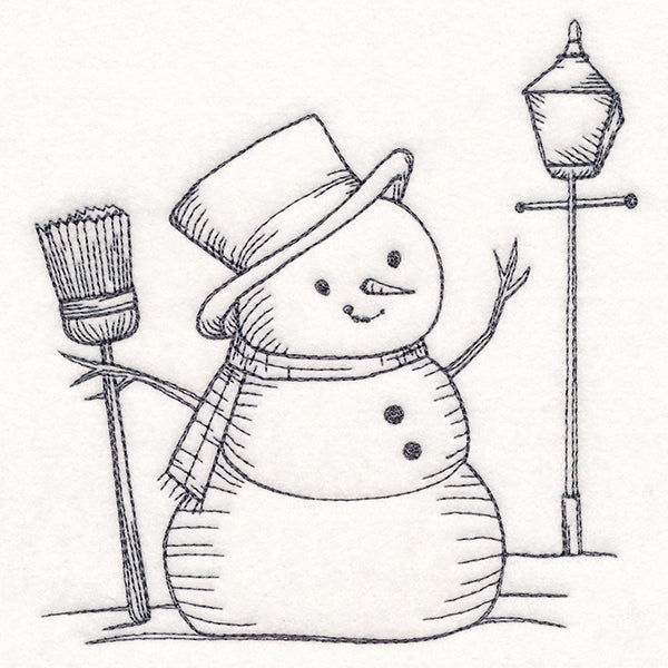 Wintertide Snowman Etching