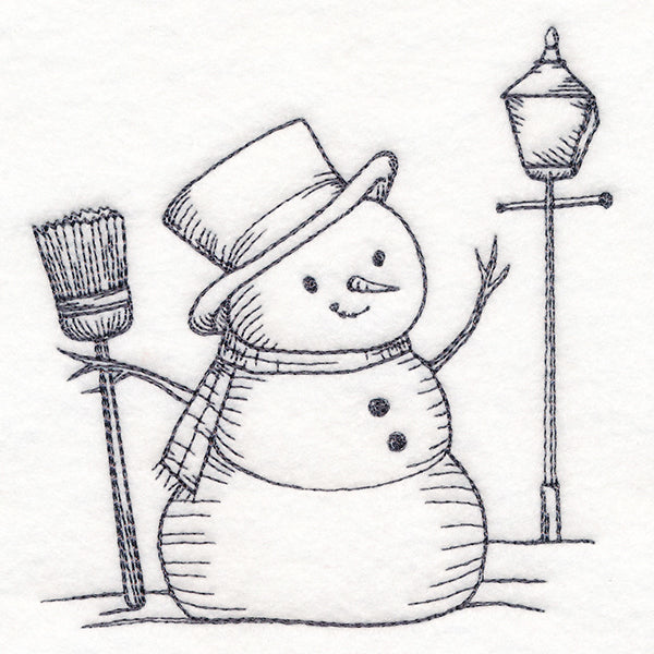 Wintertide Snowman Etching