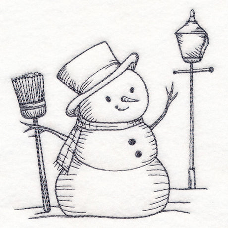 Wintertide Snowman Etching