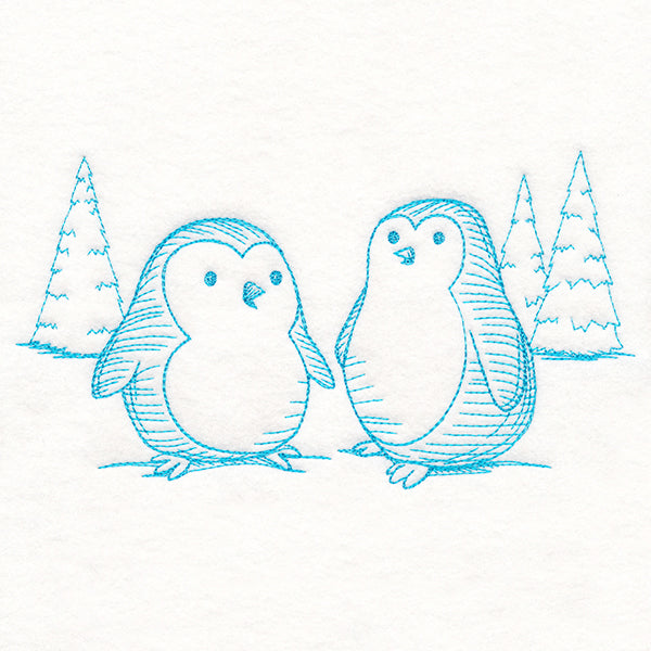 Wintertide Penguin Etching