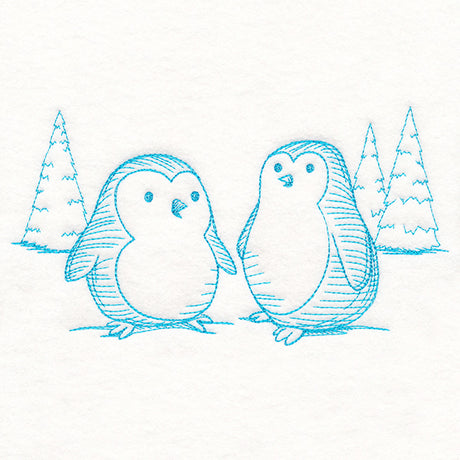 Wintertide Penguin Etching