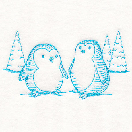 Wintertide Penguin Etching