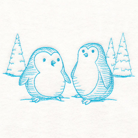 Wintertide Penguin Etching