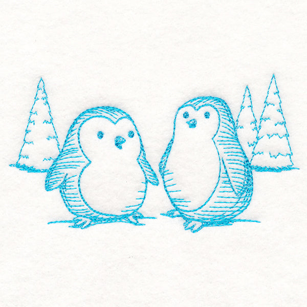 Wintertide Penguin Etching
