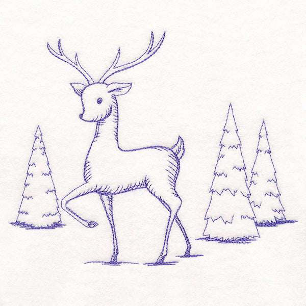 Wintertide Reindeer Etching