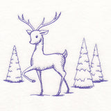 Wintertide Reindeer Etching