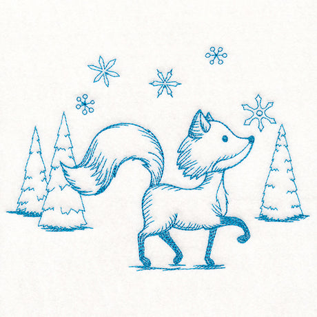 Wintertide Fox Etching