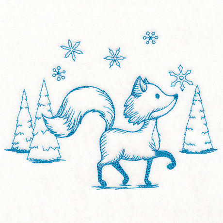 Wintertide Fox Etching