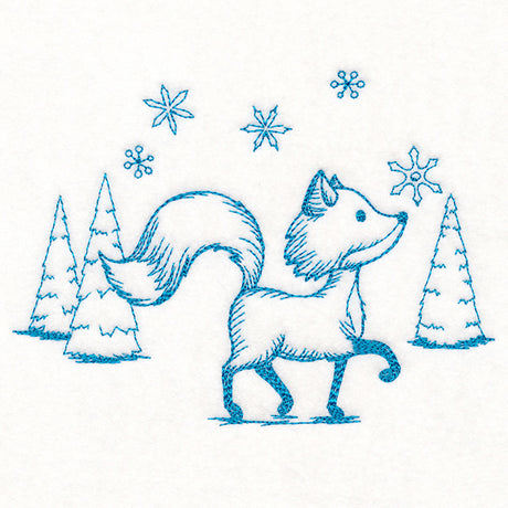 Wintertide Fox Etching