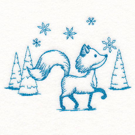 Wintertide Fox Etching
