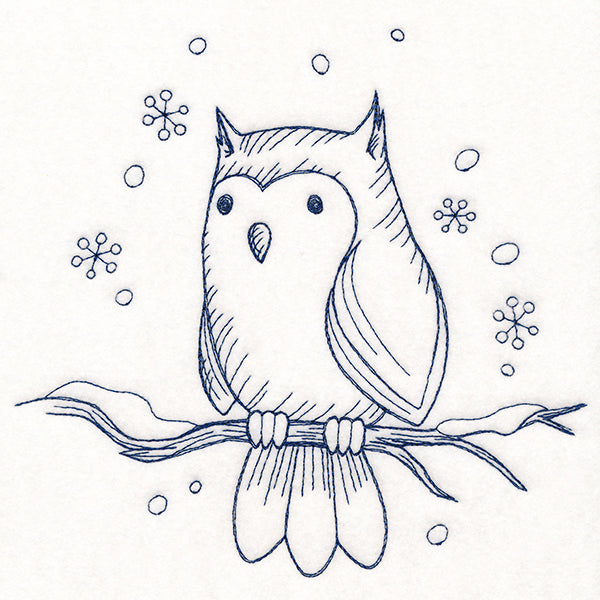 Wintertide Owl Etching