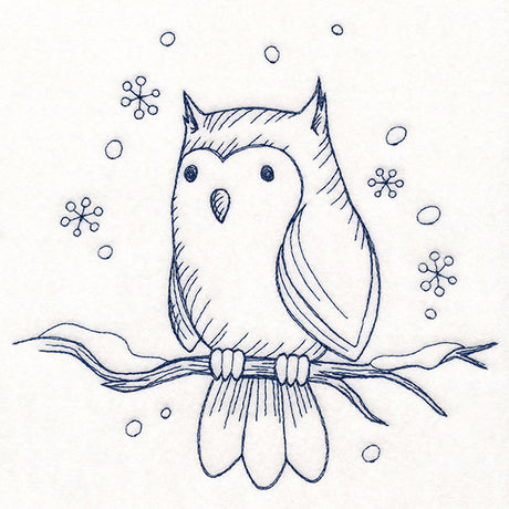 Wintertide Owl Etching
