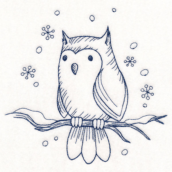 Wintertide Owl Etching