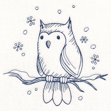 Wintertide Owl Etching