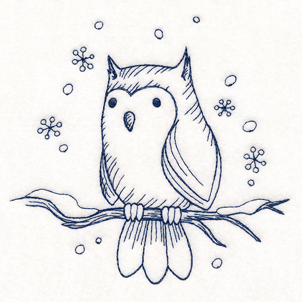 Wintertide Owl Etching
