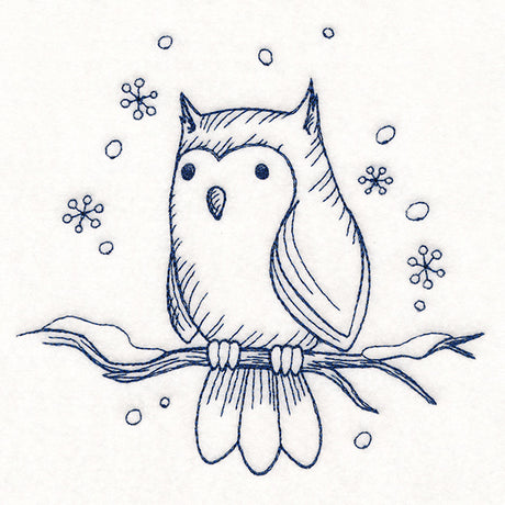 Wintertide Owl Etching