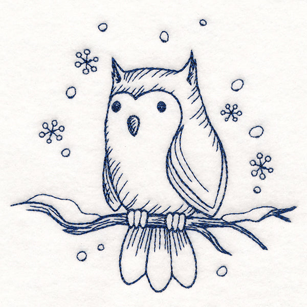 Wintertide Owl Etching