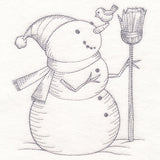 Wintertide Snowy Friends Etching