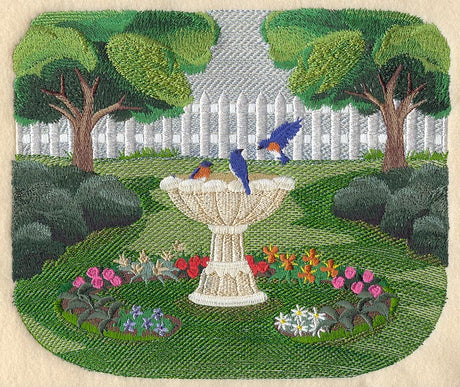Birdbath Scene