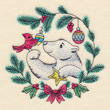 Merry Polar Bear & Cardinal in Watercolor