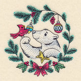 Merry Polar Bear & Cardinal in Watercolor