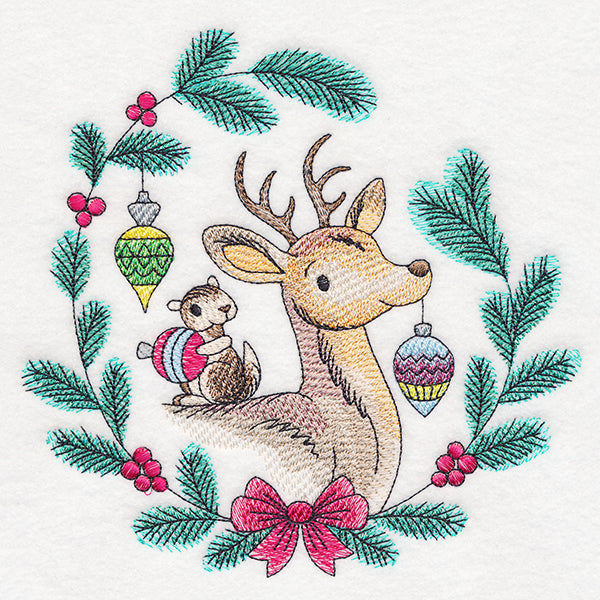 Merry Deer & Chipmunk in Watercolor